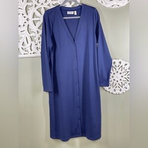 d&co Duster Cardigan Sweater Blue Button Down XL